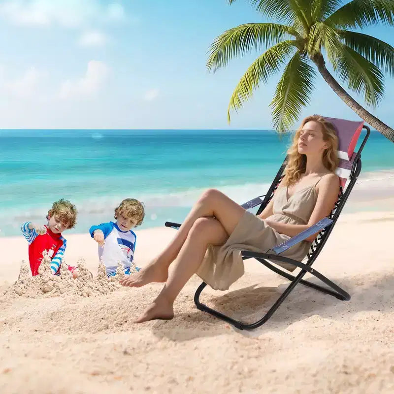 Sedia da campeggio, sedia da spiaggia portatile, sedia pieghevole Sling, per spiaggia, cortile, picnic, viaggio