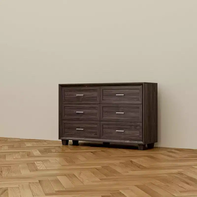 Famapy Credenza a buffet per fattoria, armadio contenitore, comò, armadio decorativo con 6 cassetti, comò in legno bianco per camera da letto, soggiorno, corridoio