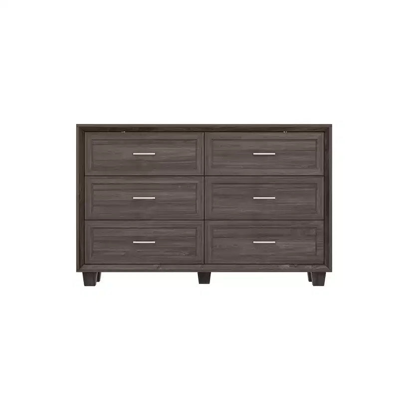 Famapy Credenza a buffet per fattoria, armadio contenitore, comò, armadio decorativo con 6 cassetti, comò in legno bianco per camera da letto, soggiorno, corridoio