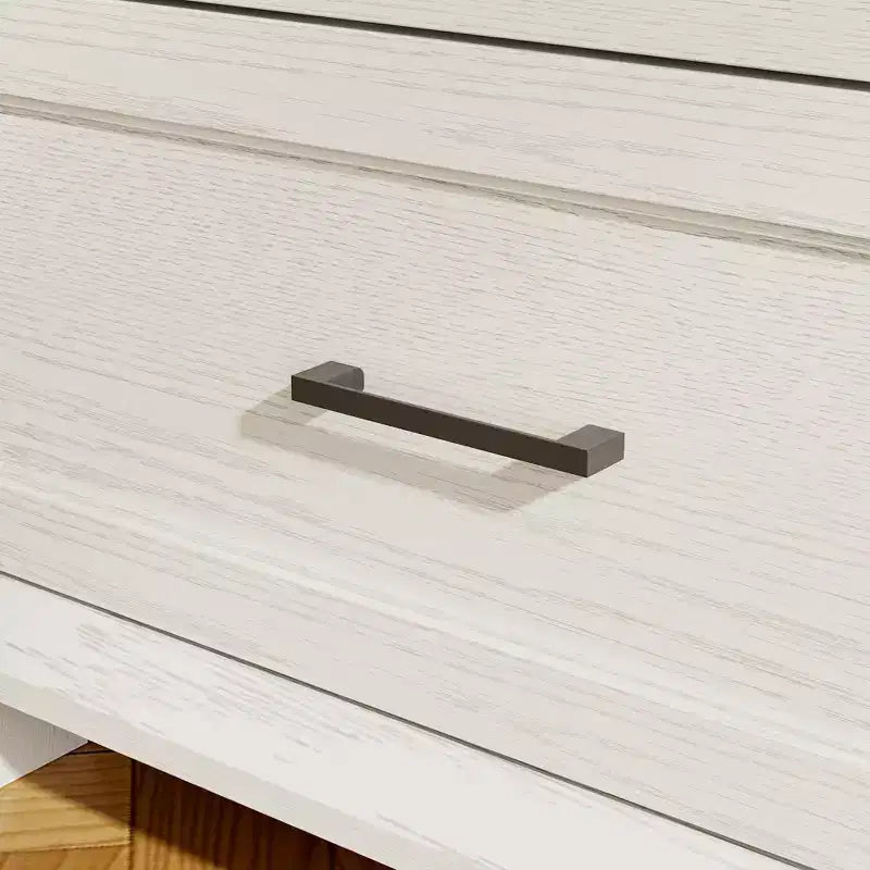 Famapy Credenza a buffet per fattoria, armadio contenitore, comò, armadio decorativo con 6 cassetti, comò in legno bianco per camera da letto, soggiorno, corridoio