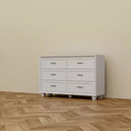 Famapy Credenza a buffet per fattoria, armadio contenitore, comò, armadio decorativo con 6 cassetti, comò in legno bianco per camera da letto, soggiorno, corridoio