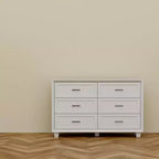 Famapy Credenza a buffet per fattoria, armadio contenitore, comò, armadio decorativo con 6 cassetti, comò in legno bianco per camera da letto, soggiorno, corridoio