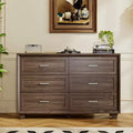 Famapy Credenza a buffet per fattoria, armadio contenitore, comò, armadio decorativo con 6 cassetti, comò in legno bianco per camera da letto, soggiorno, corridoio
