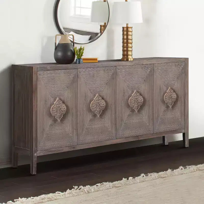 GDFStudio Betsy Mobile in Legno Anticato da 59'' con Ripiani Regolabili