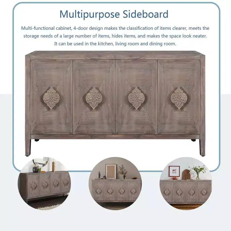 GDFStudio Betsy Mobile in Legno Anticato da 59'' con Ripiani Regolabili