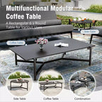Captiva Designs Set Divano da Conversazione Moderno di Lusso Oversize per Esterni con Cuscini Spessi e Tavolino da Caffè