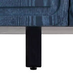 Mobiletto da ingresso vintage a 4 ante, credenza retrò in legno, buffet, mobiletto con ripiani regolabili, blu scuro/nero antico - ModernLuxe