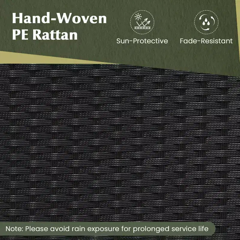 Costway Panca Convertibile 2-in-1 da Esterno con Telaio in Metallo e Set Tavolo e Sedie in Rattan PE