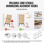 VEVOR Armadietto in Rattan, Mobile Contenitore in Rattan con 4 Ante Magnetiche e Ripiani Regolabili, Credenza a Buffet per Corridoio, Ingresso, Naturale