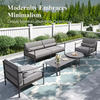 Ensemble de canapés de conversation surdimensionnés haut de gamme pour patio extérieur Captiva Designs avec coussins très épais et table basse
