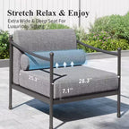 Ensemble de canapés de conversation surdimensionnés haut de gamme pour patio extérieur Captiva Designs avec coussins très épais et table basse
