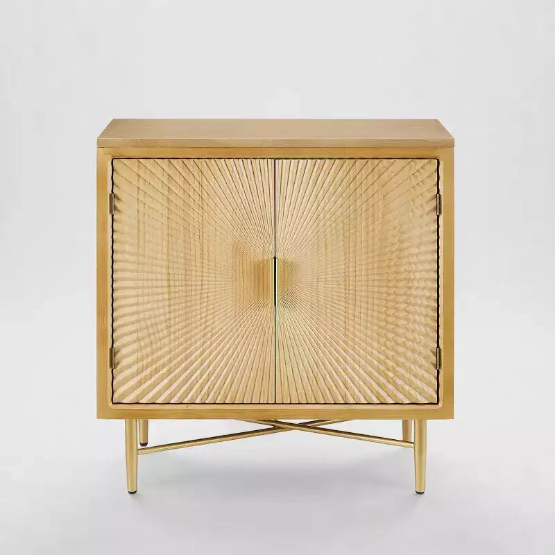 Art Leon Modern Wood Cabinet Sideboard with Textured Door Decoration