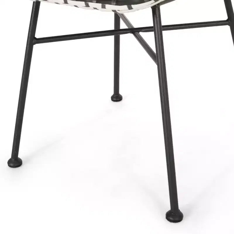 GDFStudio Hardaway Set da 3 Pezzi da Esterno con Cuscino in Vimini e Ferro