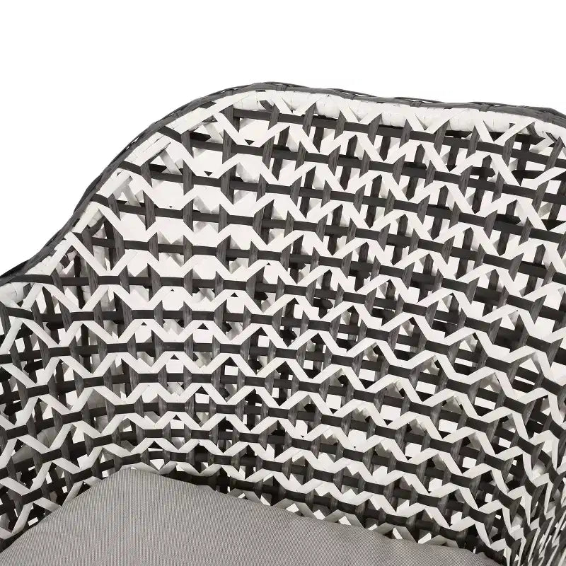 GDFStudio Hardaway Set da 3 Pezzi da Esterno con Cuscino in Vimini e Ferro