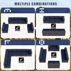 ALAULM Ensemble de mobilier de patio 9 pièces, salons d'extérieur en rotin et osier, ensemble de canapés de mobilier d'extérieur