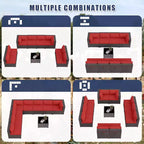 ALAULM Ensemble de mobilier de patio 9 pièces, salons d'extérieur en rotin et osier, ensemble de canapés de mobilier d'extérieur