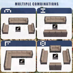 ALAULM Ensemble de mobilier de patio 9 pièces, salons d'extérieur en rotin et osier, ensemble de canapés de mobilier d'extérieur
