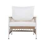 Christopher Knight Home Delphine Bohemian Set da Salotto da Esterno a 3 Pezzi in Corda Intrecciata a Mano con Tavolino con Piano in Vetro