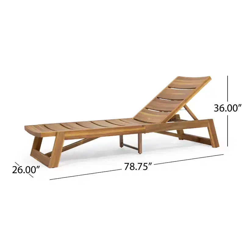 Christopher Knight Home Bruce Set Sdraio Regolabile da Esterno in Legno di Acacia con Tavolino e Design a Doghe