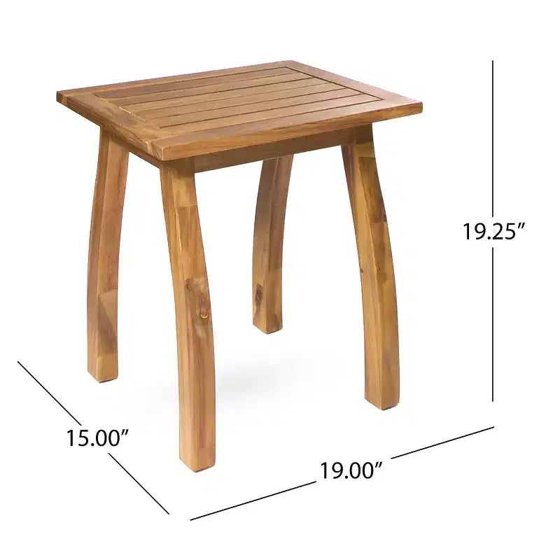 Christopher Knight Home Bruce Set Sdraio Regolabile da Esterno in Legno di Acacia con Tavolino e Design a Doghe