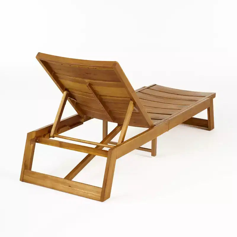 Christopher Knight Home Bruce Set Sdraio Regolabile da Esterno in Legno di Acacia con Tavolino e Design a Doghe