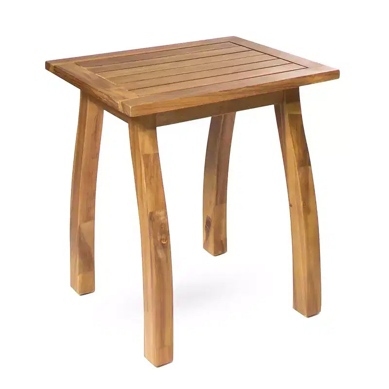 Christopher Knight Home Bruce Set Sdraio Regolabile da Esterno in Legno di Acacia con Tavolino e Design a Doghe