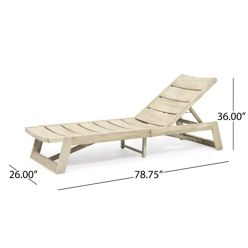 Christopher Knight Home Bruce Set Sdraio Regolabile da Esterno in Legno di Acacia con Tavolino e Design a Doghe