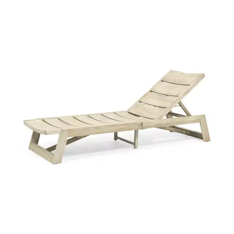 Christopher Knight Home Bruce Set Sdraio Regolabile da Esterno in Legno di Acacia con Tavolino e Design a Doghe