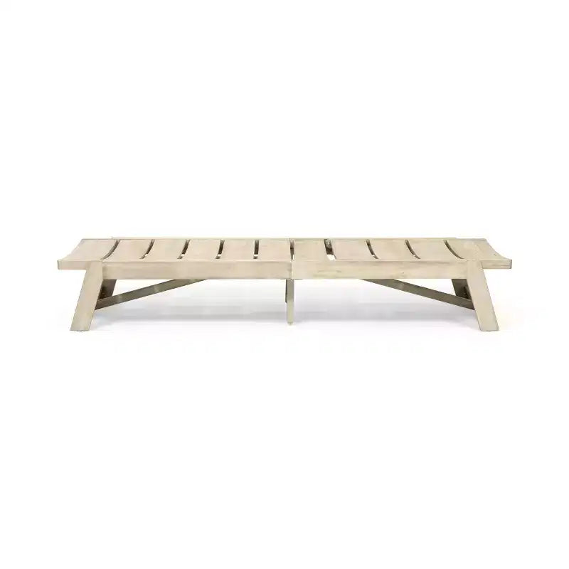 Christopher Knight Home Bruce Set Sdraio Regolabile da Esterno in Legno di Acacia con Tavolino e Design a Doghe