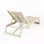 Christopher Knight Home Bruce Set Sdraio Regolabile da Esterno in Legno di Acacia con Tavolino e Design a Doghe