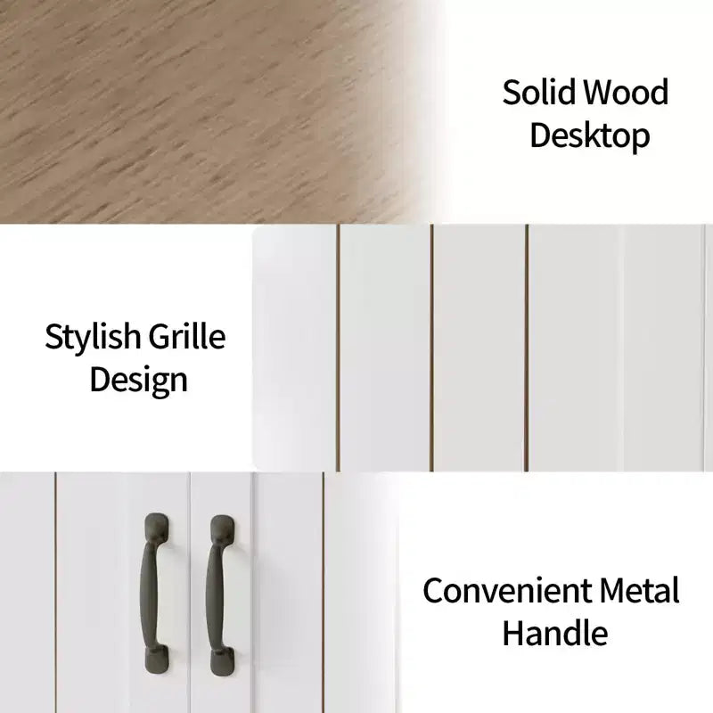 Madia da 74,9 cm con ripiani regolabili, versatile credenza/mobile bar bianco in legno con ante per sala da pranzo e dispensa cucina