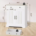 Madia da 74,9 cm con ripiani regolabili, versatile credenza/mobile bar bianco in legno con ante per sala da pranzo e dispensa cucina