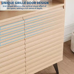 Armadietto a giorno scanalato, Credenza a buffet con contenitore,
