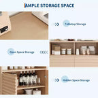 Armadietto a giorno scanalato, Credenza a buffet con contenitore,