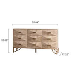 Buffet/bahut en bois Kipling GDFStudio à 3 tiroirs et 2 étagères – 151 cm