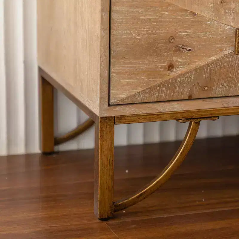 Buffet/bahut en bois Kipling GDFStudio à 3 tiroirs et 2 étagères – 151 cm
