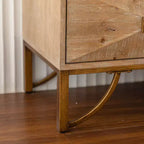 Buffet/bahut en bois Kipling GDFStudio à 3 tiroirs et 2 étagères – 151 cm
