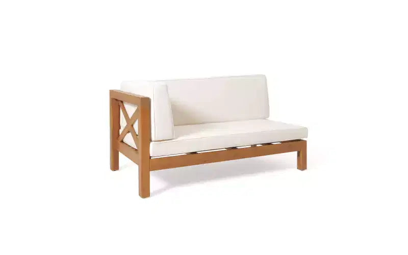 Christopher Knight Home George, set sezionale da esterno da 5 pezzi in legno di acacia, con tavolino da caffè e cuscini