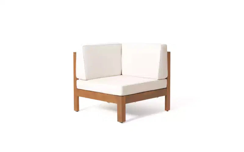Christopher Knight Home George, set sezionale da esterno da 5 pezzi in legno di acacia, con tavolino da caffè e cuscini