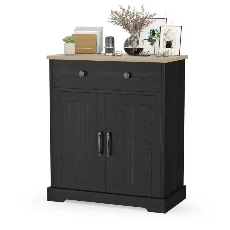 Mobile credenza da cucina, moderna credenza contenitore, mobile bar per caffè con 2 cassetti e 2 ante, credenza a pavimento