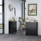 Mobile credenza da cucina, moderna credenza contenitore, mobile bar per caffè con 2 cassetti e 2 ante, credenza a pavimento