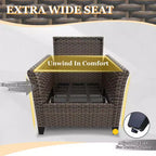 Ensemble de mobilier de patio d'extérieur 5 pièces EAGLE PEAK Ocean Vista, ensemble de conversation en osier varié avec coussins