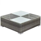 vidaXL Ensemble de jardin 5 pièces en résine tressée gris avec coussins, housses amovibles et table basse – Idéal pour piscine, jardin, patio
