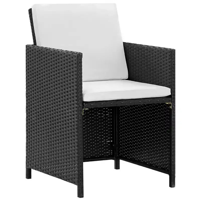 vidaXL Set da pranzo da esterno 13 pz. con cuscini in polyrattan nero