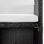 vidaXL Set da pranzo da esterno 13 pz. con cuscini in polyrattan nero