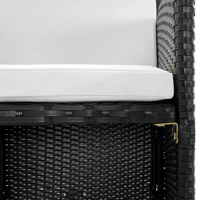 vidaXL Set da pranzo da esterno 13 pz. con cuscini in polyrattan nero