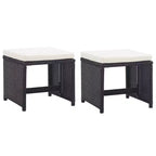 vidaXL Set da pranzo da esterno 13 pz. con cuscini in polyrattan nero