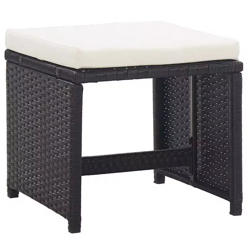 vidaXL Set da pranzo da esterno 13 pz. con cuscini in polyrattan nero