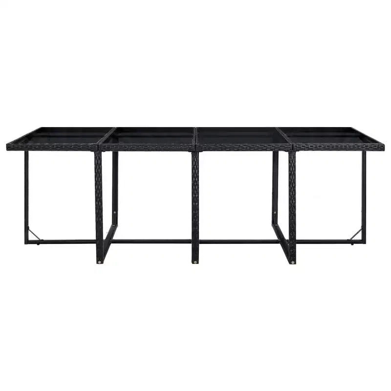 vidaXL Set da pranzo da esterno 13 pz. con cuscini in polyrattan nero