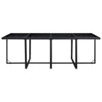 vidaXL Set da pranzo da esterno 13 pz. con cuscini in polyrattan nero
